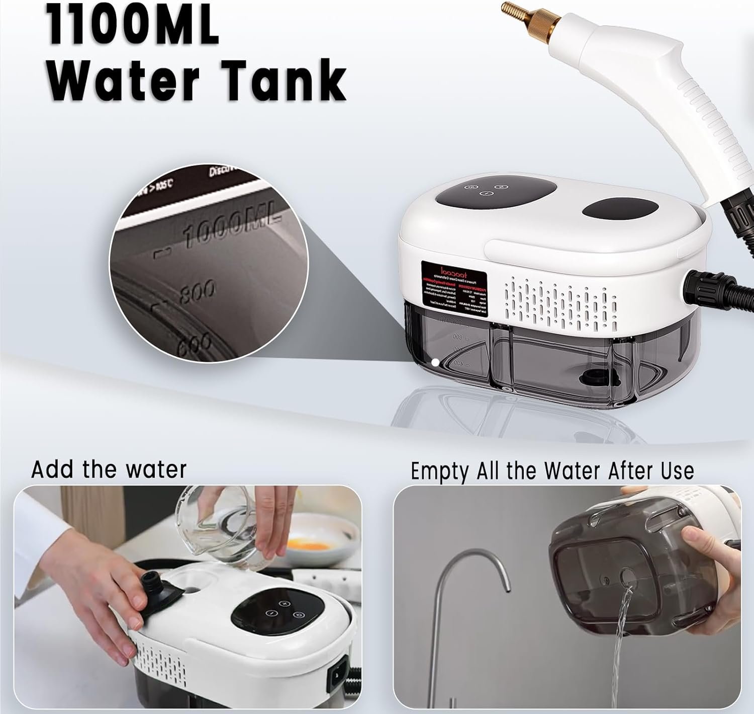 جهاز التنظيف والتعقيم بالبخار 6x1 بقوة 2500 واط - الصورة 4